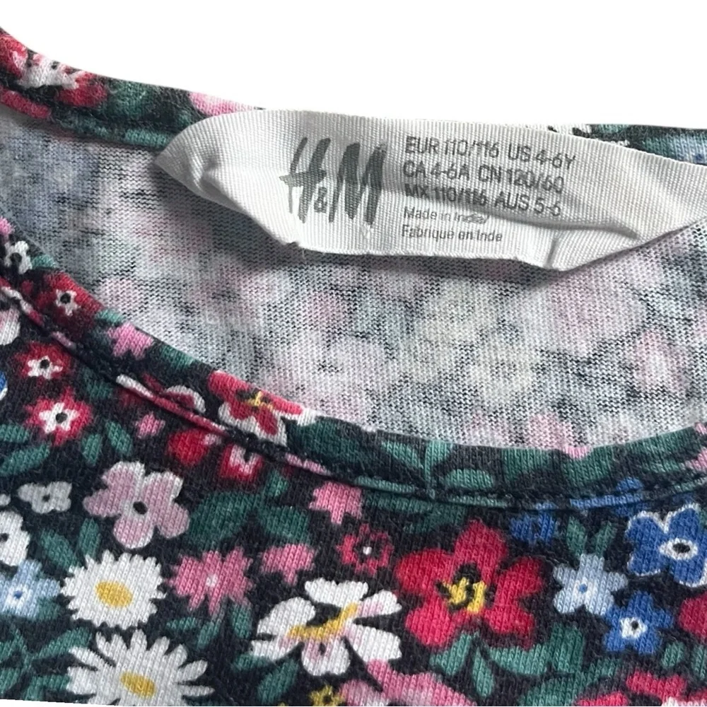 H&M Navy Floral Tank Dress with Pink, Red, Blue and White Flowers